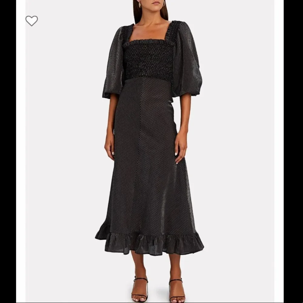 Ganni Seersucker Check Dress New Size 38/ Medium